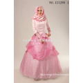 2016 Fashional islamic muslim hijab pink wedding dress